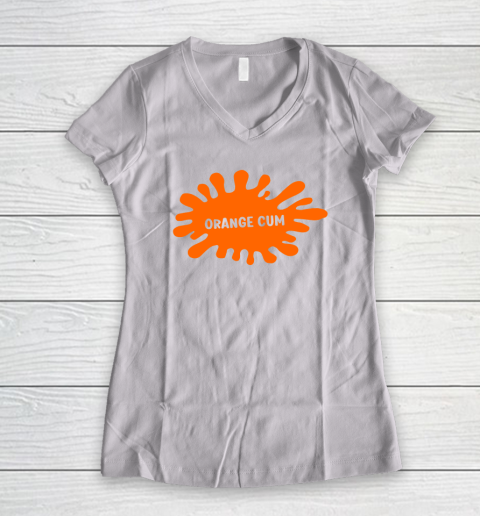 Orange Cum Women's V-Neck T-Shirt
