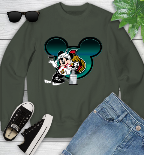NHL Ottawa Senators Stanley Cup Mickey Mouse Disney Hockey T Shirt Youth Sweatshirt 10