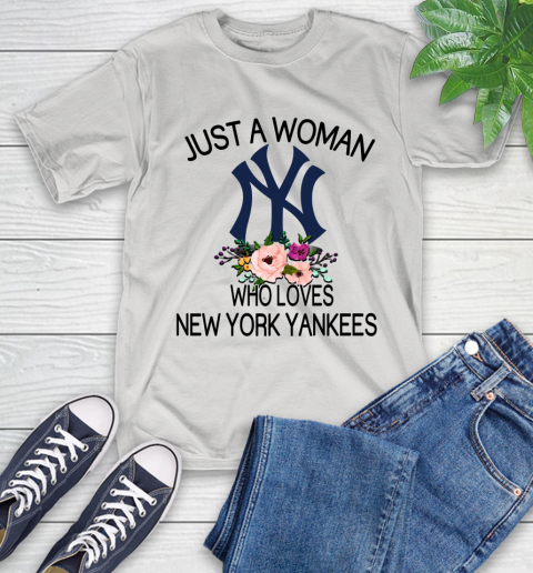 MLB Just A Woman Who Loves New York Yankees Baseball Sports T-Shirt
