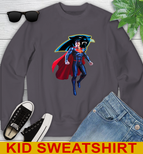 NFL Superman DC Sports Football Carolina Panthers Youth Sweatshirt 6