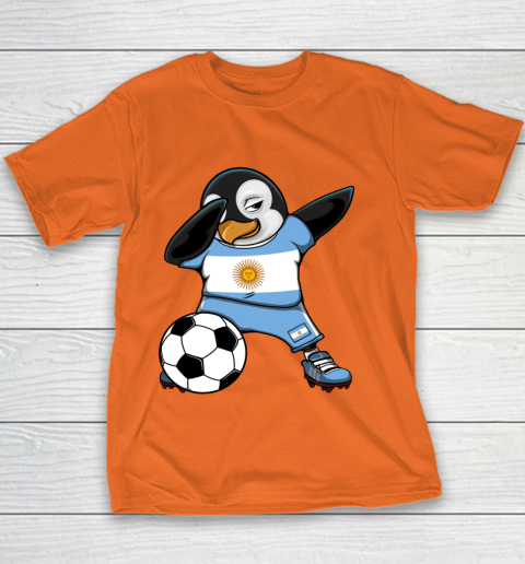 Dabbing Penguin Argentina Soccer Fans Jersey Football Lovers Youth T-Shirt 3