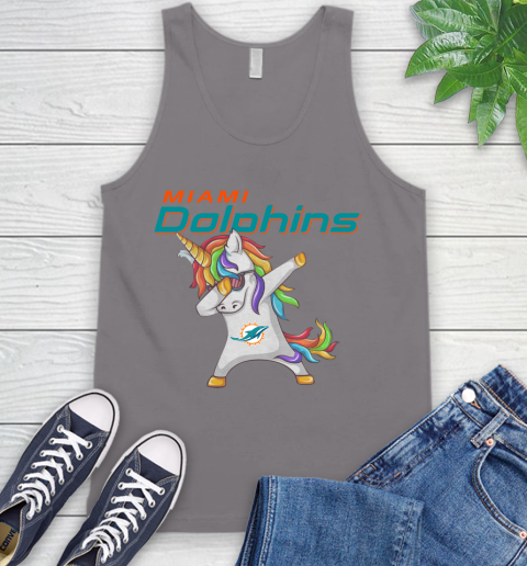 Miami Dolphins NFL Football Funny Unicorn Dabbing Sports Tank Top 7