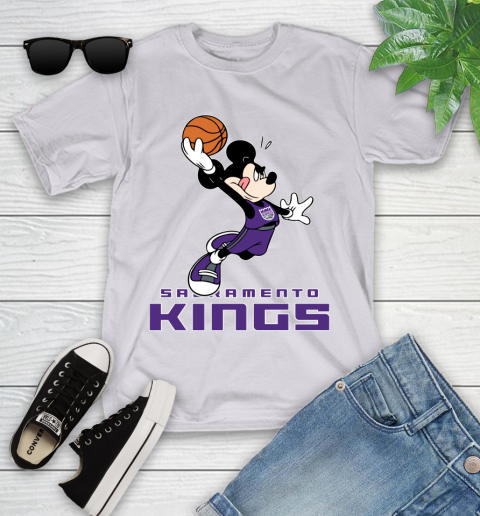 NBA Basketball Sacramento Kings Cheerful Mickey Mouse Shirt Youth T-Shirt 4