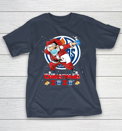 Edmonton Oilers Funny Santa Claus Dabbing Christmas 2020 NHL T-Shirt 3