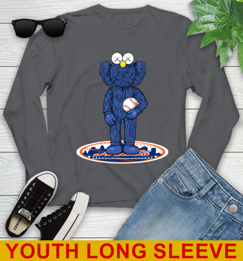 MLB Baseball New York Mets Kaws Bff Blue Figure Shirt Youth Long Sleeve 9