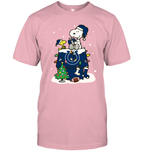 A Happy Christmas With Indianapolis Colts Snoopy Unisex Jersey Tee