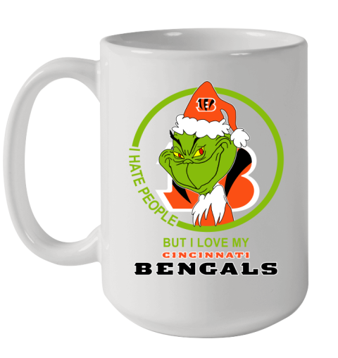 Cincinnati Bengals NFL Christmas Grinch I Hate People But I Love My Favorite Football Team Ceramic Mug 15oz