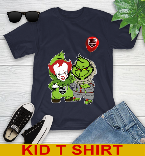 Los Angeles Kings Baby Pennywise Grinch Christmas NHL Hockey Youth T-Shirt 3