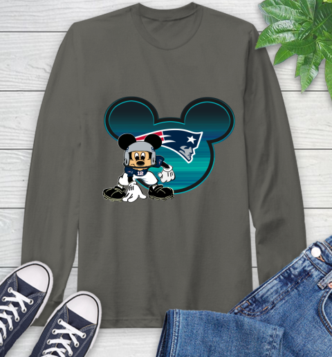 NFL New England Patriots Mickey Mouse Disney Football T Shirt Long Sleeve T-Shirt 8