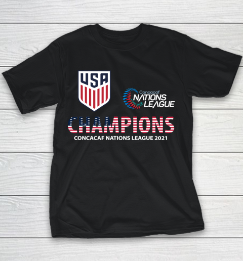 USA Man Soccer 2021 Concacaf Nations League Champions Youth T-Shirt