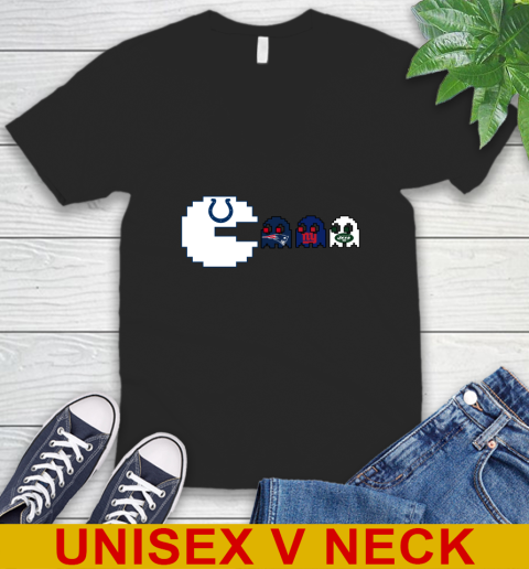 Indianapolis Colts NFL Football Pac Man Champion V-Neck T-Shirt 2