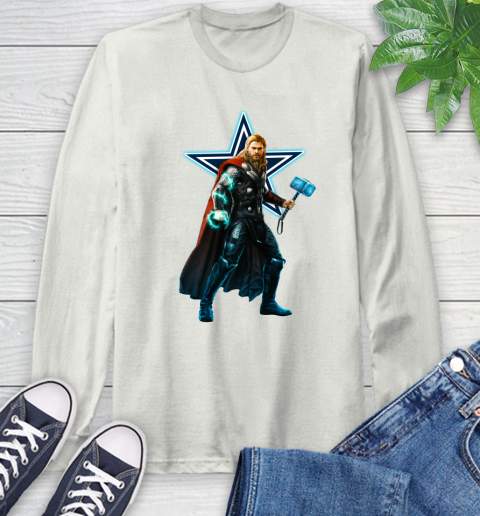 NFL Thor Avengers Endgame Football Dallas owboys Long Sleeve T-Shirt 12