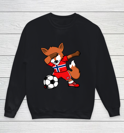 Dabbing Fox Norway Soccer Fans Jersey Norwegian Football Fan Youth Sweatshirt
