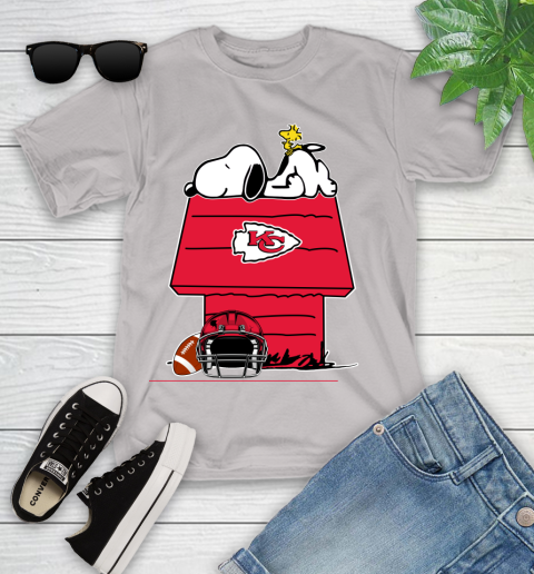 Kansas City Chiefs NFL Football Snoopy Woodstock The Peanuts Movie Youth T-Shirt 12