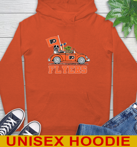 NHL Hockey Philadelphia Flyers Darth Vader Baby Yoda Driving Star Wars Shirt Hoodie 5