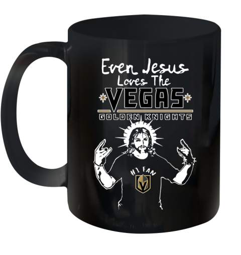 Vegas Golden Knights NHL Hockey Even Jesus Loves The Golden Knights Shirt Ceramic Mug 11oz