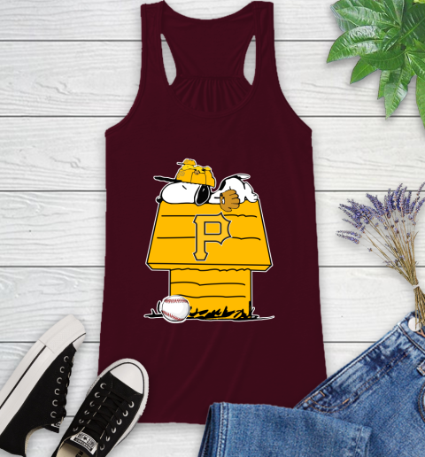 MLB Pittsburgh Pirates Snoopy Woodstock The Peanuts Movie Baseball T Shirt Racerback Tank 3