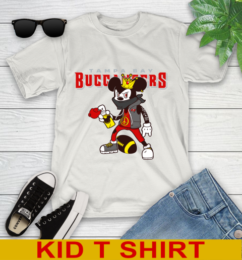 Tampa Bay Buccaneers NFL Football Mickey Peace Sign Sports Youth T-Shirt 12