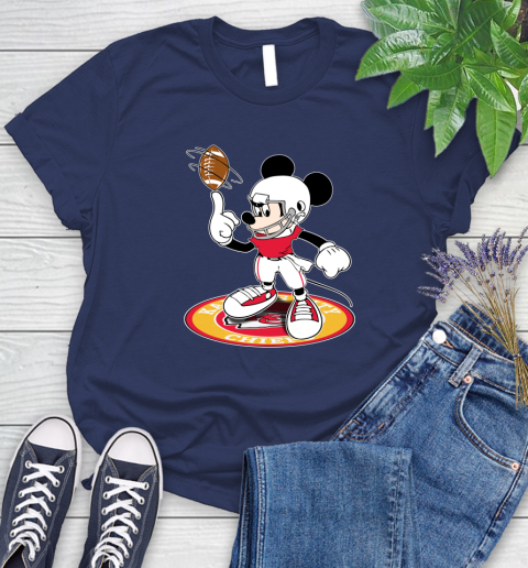 NFL Football Kansas City Chiefs Cheerful Mickey Disney Shirt Women's T-Shirt 12