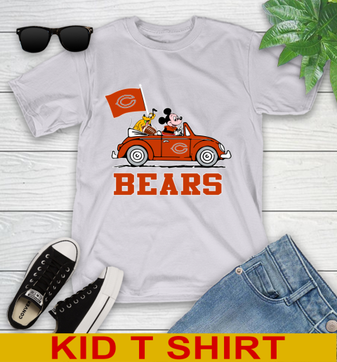 NFL Football Chicago Bears Pluto Mickey Driving Disney Shirt Youth T-Shirt 5