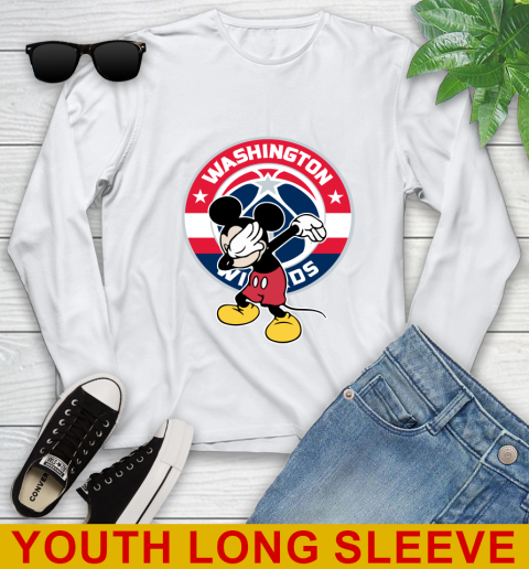 Washington Wizards NBA Basketball Dabbing Mickey Disney Sports Youth Long Sleeve