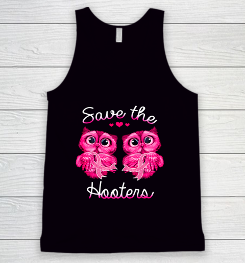 Owl Breast Cancer Awareness Save The Hooters Tank Top