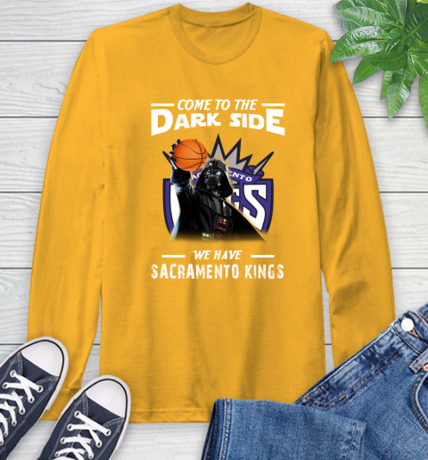 NBA Come To The Dark Side We Have Sacramento Kings Star Wars Darth Vader Basketball Long Sleeve T-Shirt 2