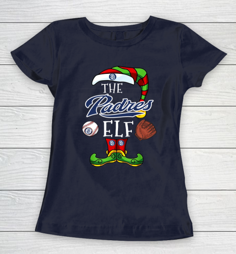 San Diego Padres Christmas ELF Funny MLB Women's T-Shirt 2