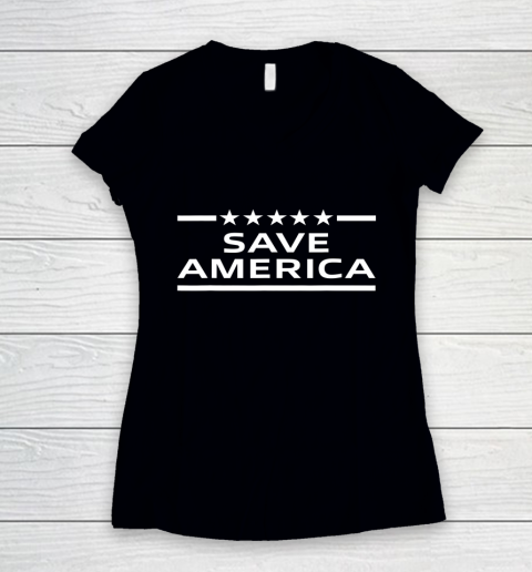 Save America USA Women's V-Neck T-Shirt