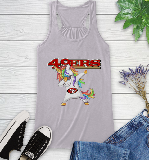San Francisco 49ers NFL Football Funny Unicorn Dabbing Sports Racerback Tank 5