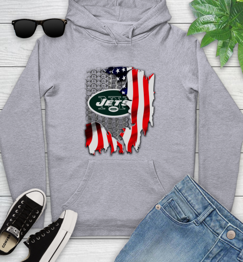New York Jets NFL Football American Flag Youth Hoodie 6