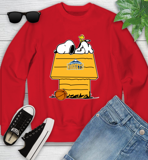 Denver Nuggets NBA Basketball Snoopy Woodstock The Peanuts Movie Youth Sweatshirt 9