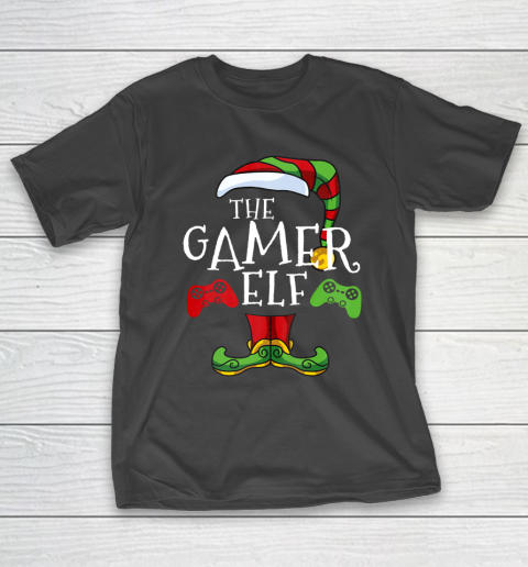 Gamer Elf Family Matching Christmas Funny Gaming Pajama T-Shirt
