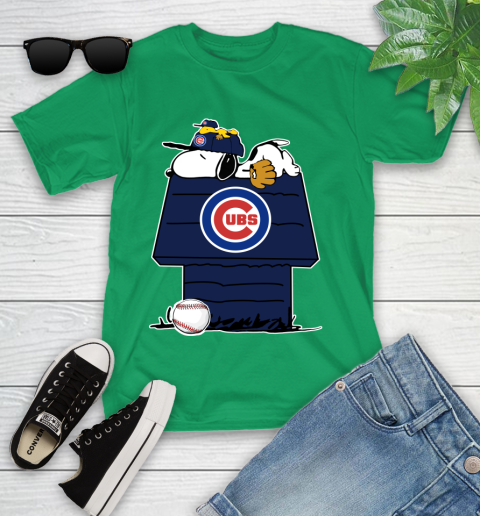 MLB Chicago Cubs Snoopy Woodstock The Peanuts Movie Baseball T Shirt Youth T-Shirt 6