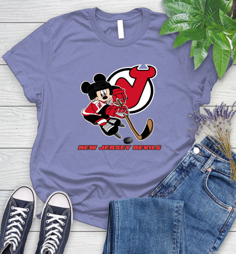 NHL New Jersey Devils Mickey Mouse Disney Hockey T Shirt Women's T-Shirt 11