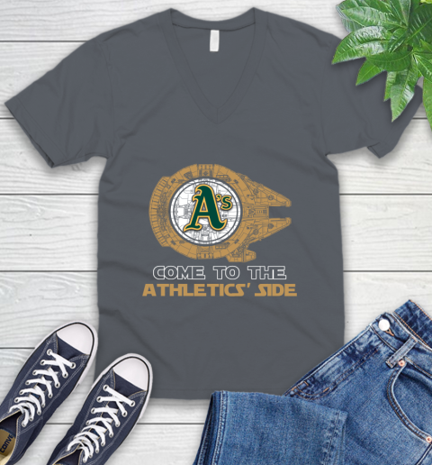 MLB Come To The Oakland Athletics Side Star Wars Baseball Sports V-Neck T-Shirt 4