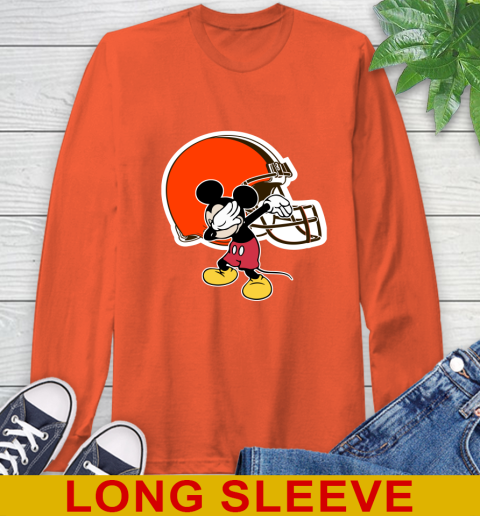 Cleveland Browns NFL Football Dabbing Mickey Disney Sports Long Sleeve T-Shirt 5