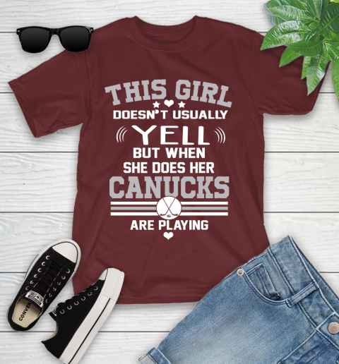 Vancouver Canucks NHL Hockey I Yell When My Team Is Playing Youth T-Shirt 14
