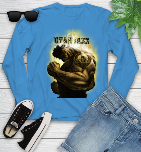 Utah Jazz NBA Basketball Hulk Marvel Avengers Sports Youth Long Sleeve 8