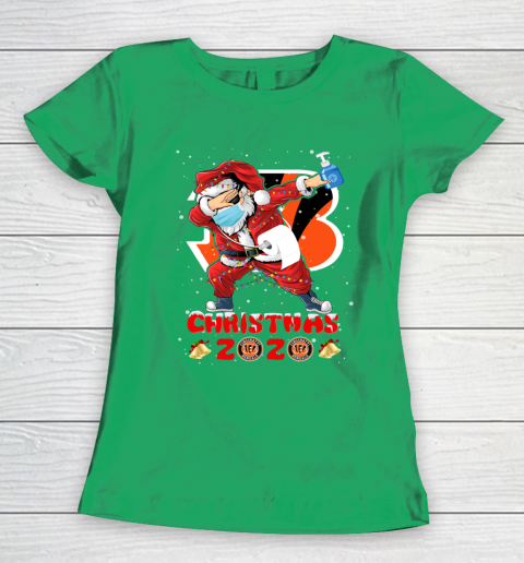 Cincinnati Bengals Funny Santa Claus Dabbing Christmas 2020 NFL Women's T-Shirt 5