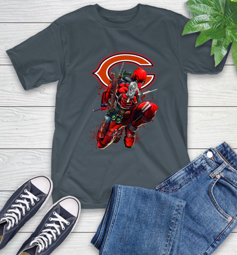 NFL Deadpool Marvel Comics Sports Football Chicago Bears T-Shirt 9