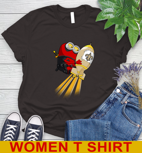 NFL Football New Orleans Saints Deadpool Minion Marvel Shirt Women's T-Shirt 9