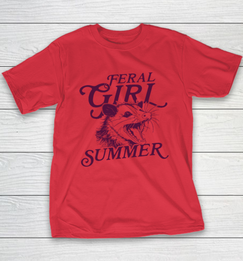 Feral Girl Summer Opossum Vintage Youth T-Shirt 7