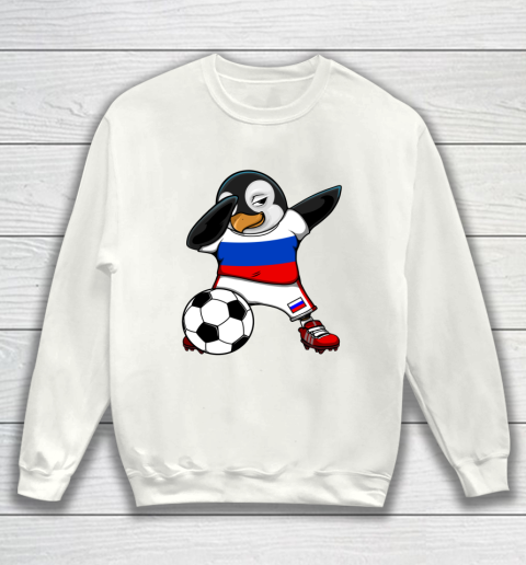 Dabbing Penguin Russia Soccer Fans Jersey Football Lovers Sweatshirt