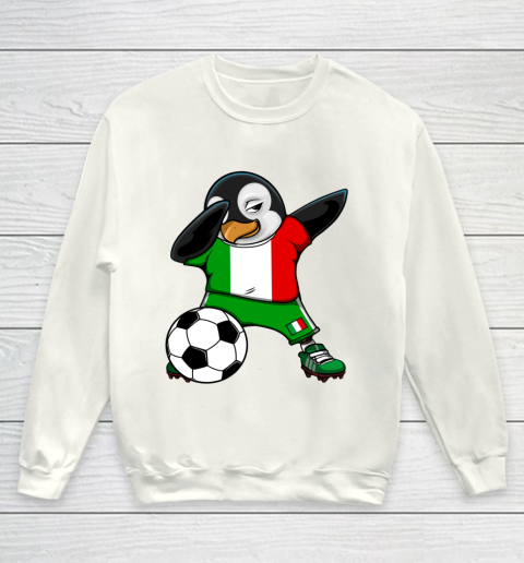 Dabbing Penguin Italy Soccer Fans Jersey Flag Football Lover Youth Sweatshirt