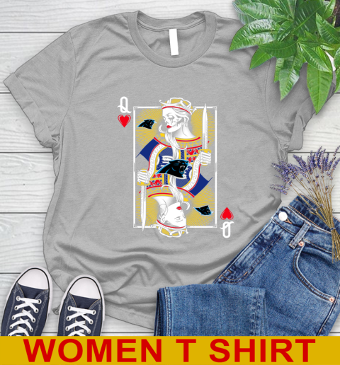 NFL Football Carolina Panthers The Queen Of Hearts Card Shirt Women's T-Shirt 5