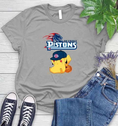 NBA Pikachu Basketball Sports Detroit Pistons Women's T-Shirt 10
