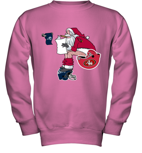 xjrr santa claus arizona cardinals shit on other teams christmas youth sweatshirt 47 front safety pink