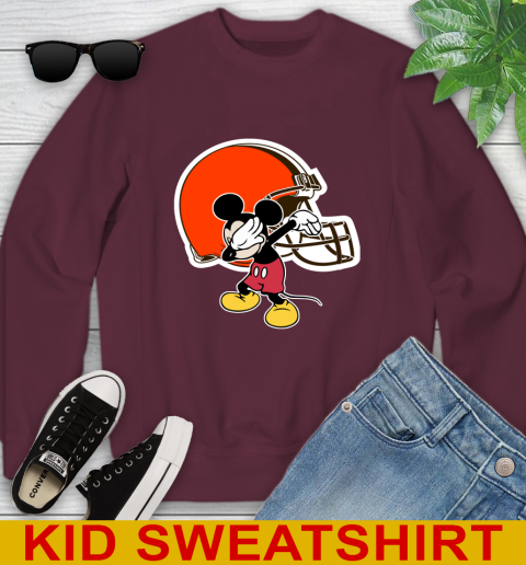 Cleveland Browns NFL Football Dabbing Mickey Disney Sports Youth Sweatshirt 5