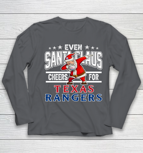 Texas Rangers Even Santa Claus Cheers For Christmas MLB Youth Long Sleeve 6